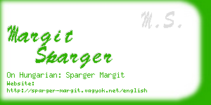 margit sparger business card